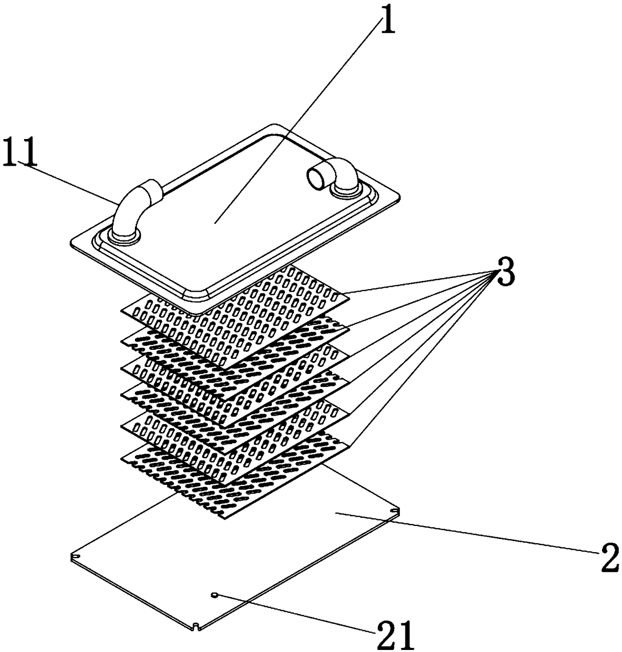 Laminated water-cooling radiator