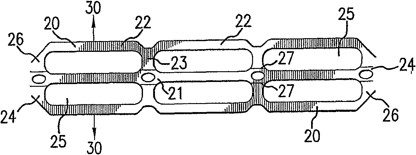 Flexible carrier having regions of higher and lower energy treatment