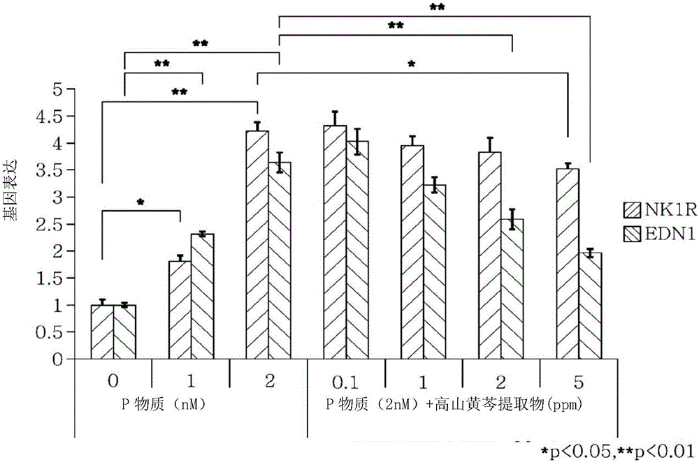 Composition containing masterwort extract