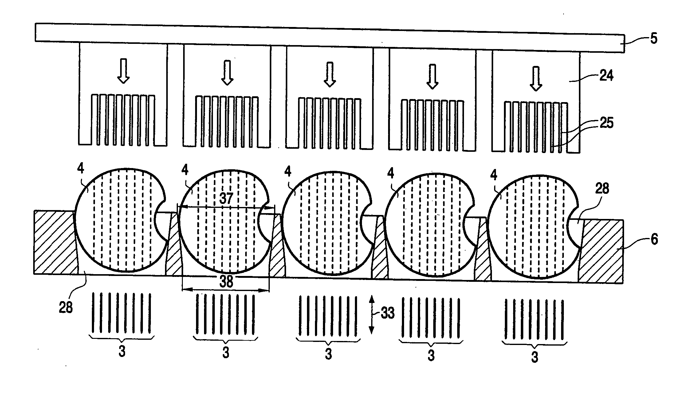 Method and apparatus for slicing a number of articles into a plurality of uniform thin slices in a single operation