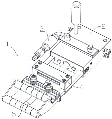 Pneumatic pushing component of plastic thermal-cutting machine