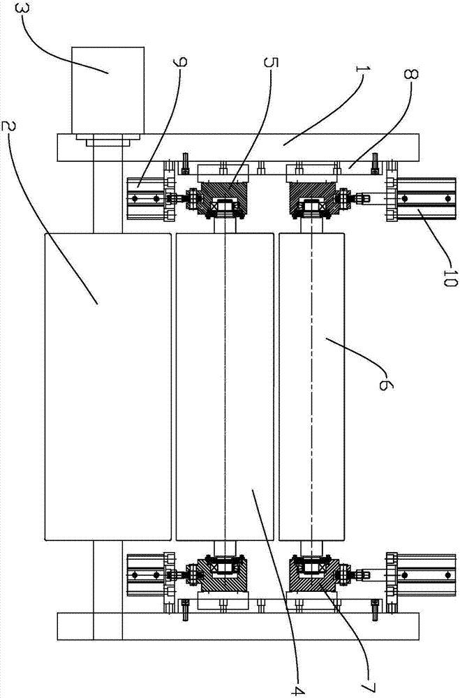 Compound pressing roller mechanism of novel coating machine