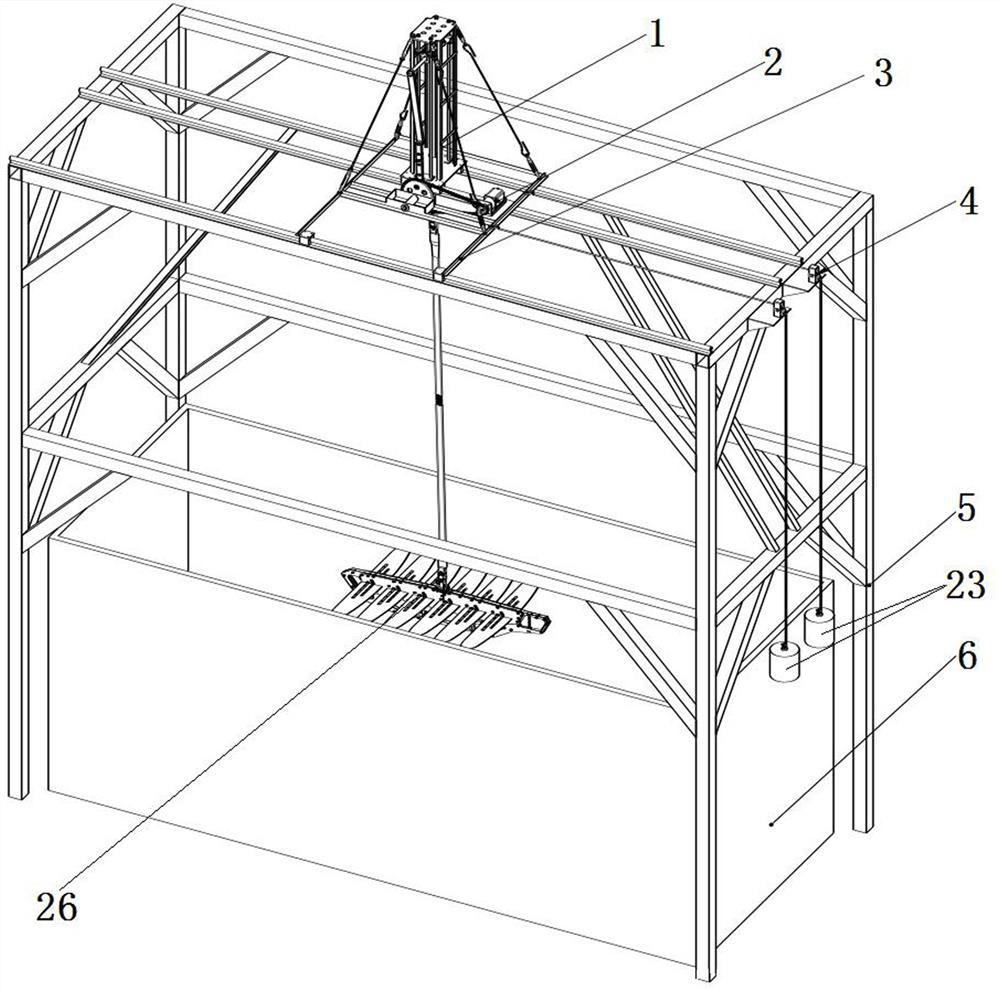 A test device for wave power conversion efficiency of a wave glider