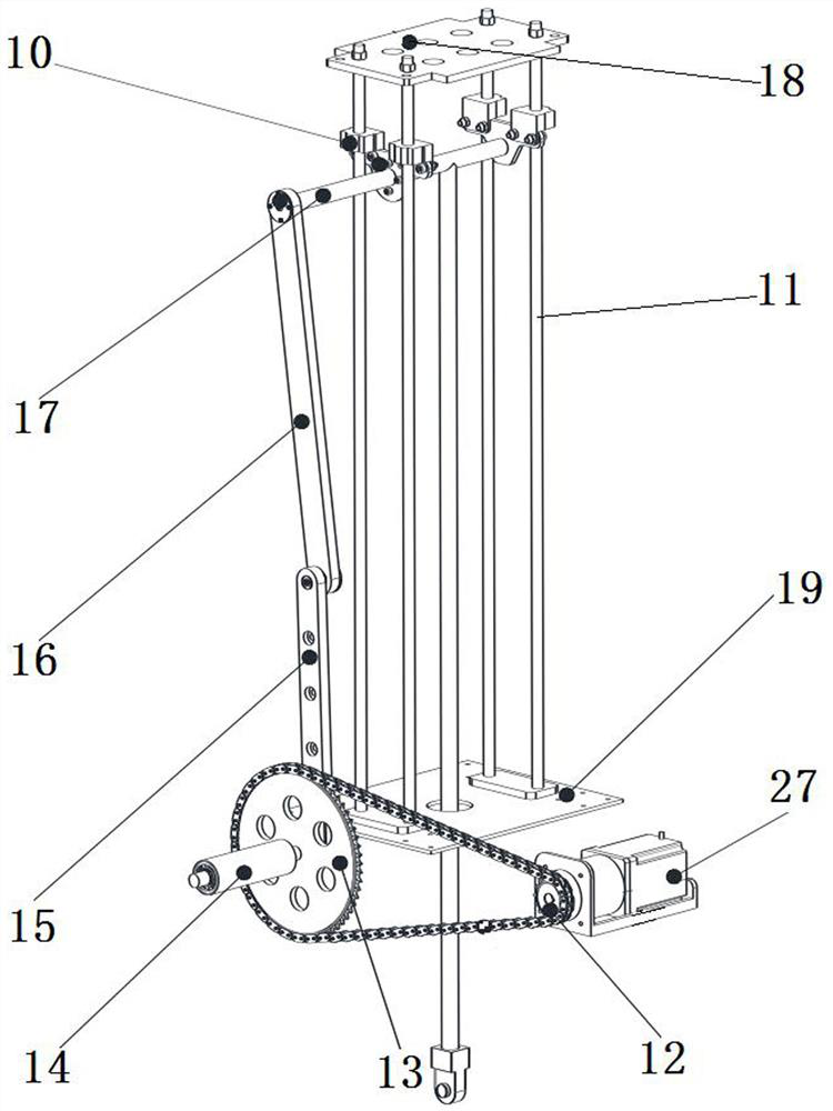 A test device for wave power conversion efficiency of a wave glider