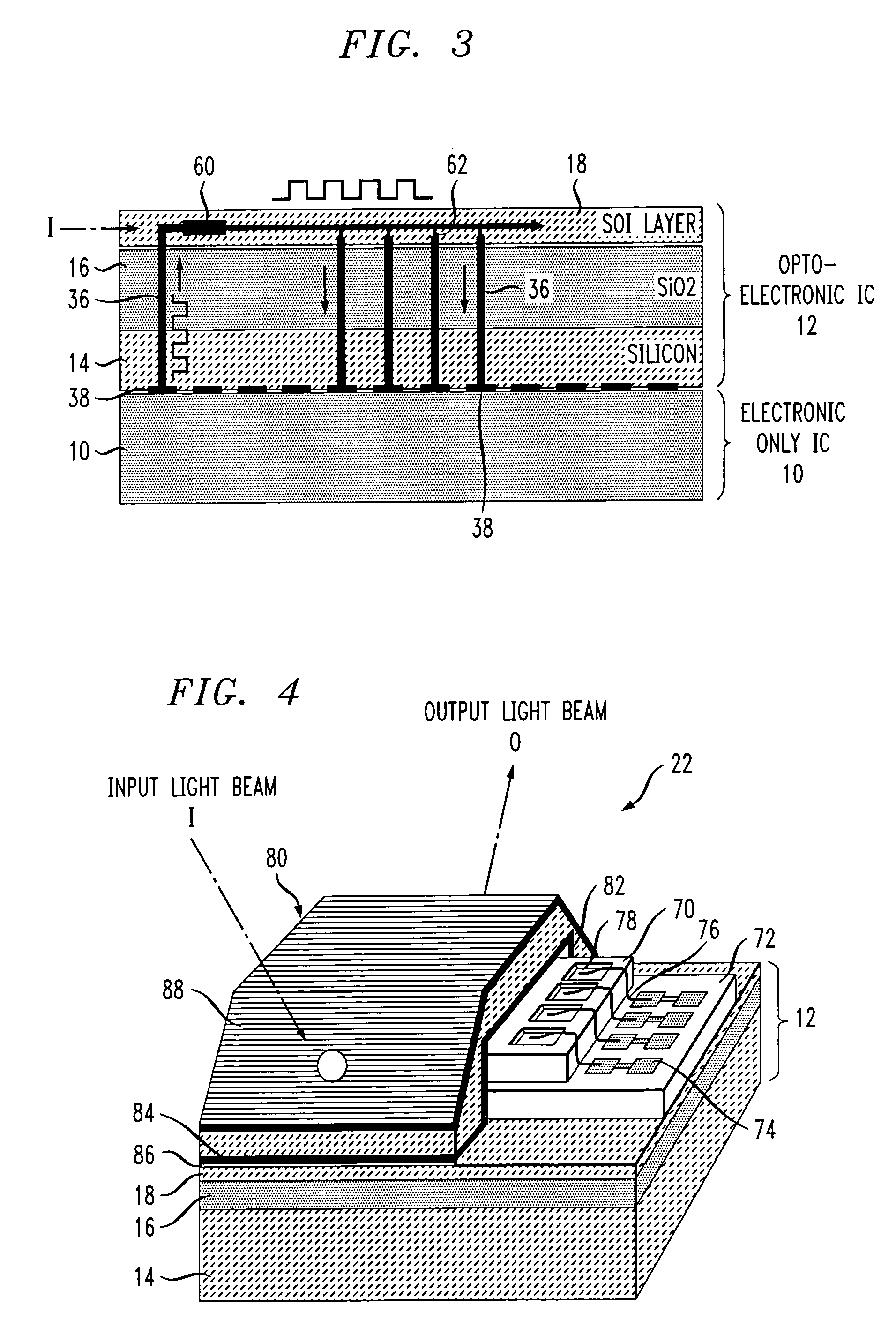 Vertical stacking of multiple integrated circuits including SOI-based optical components