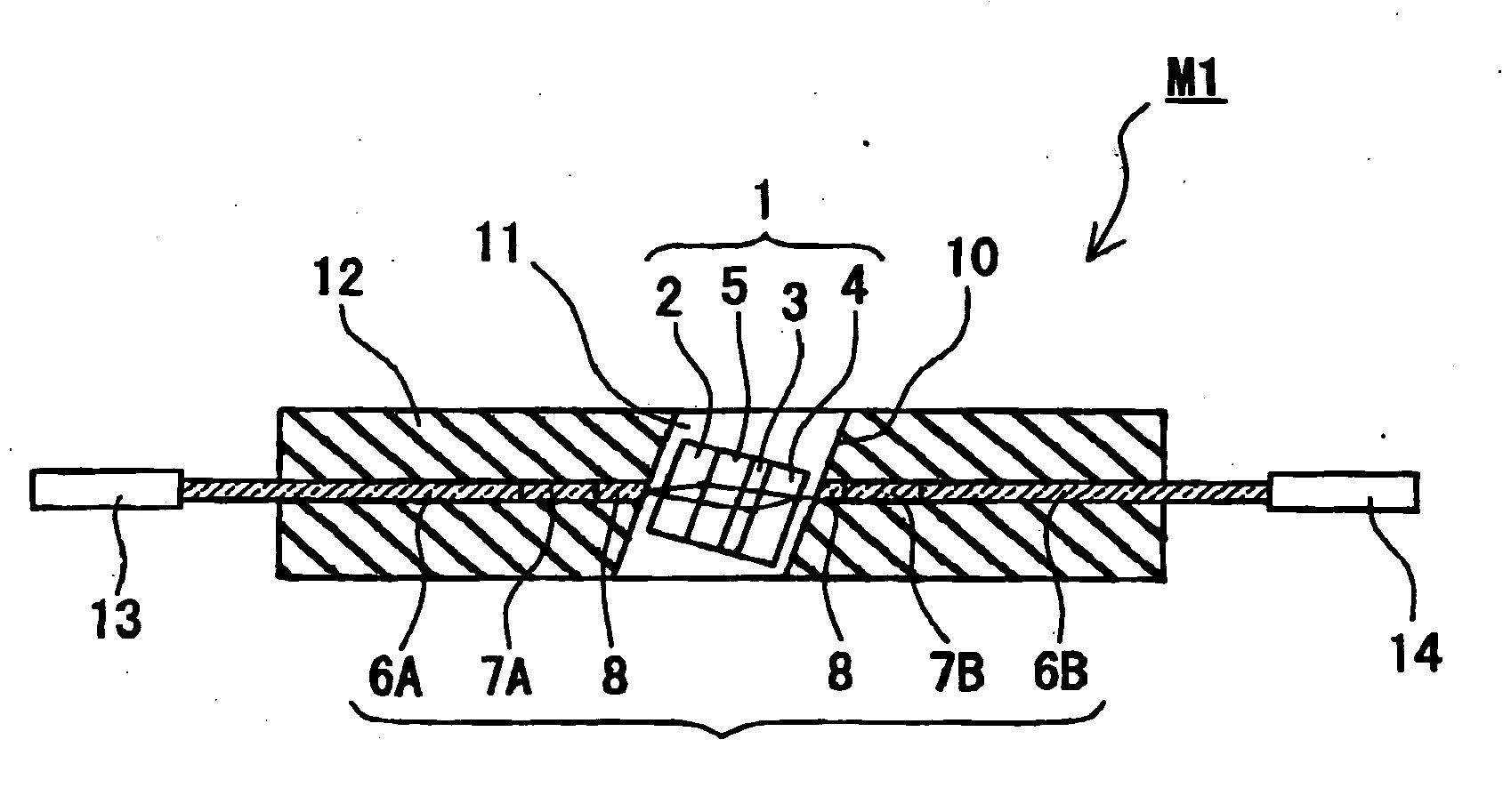 Optical isolator with tilted optical isolator element