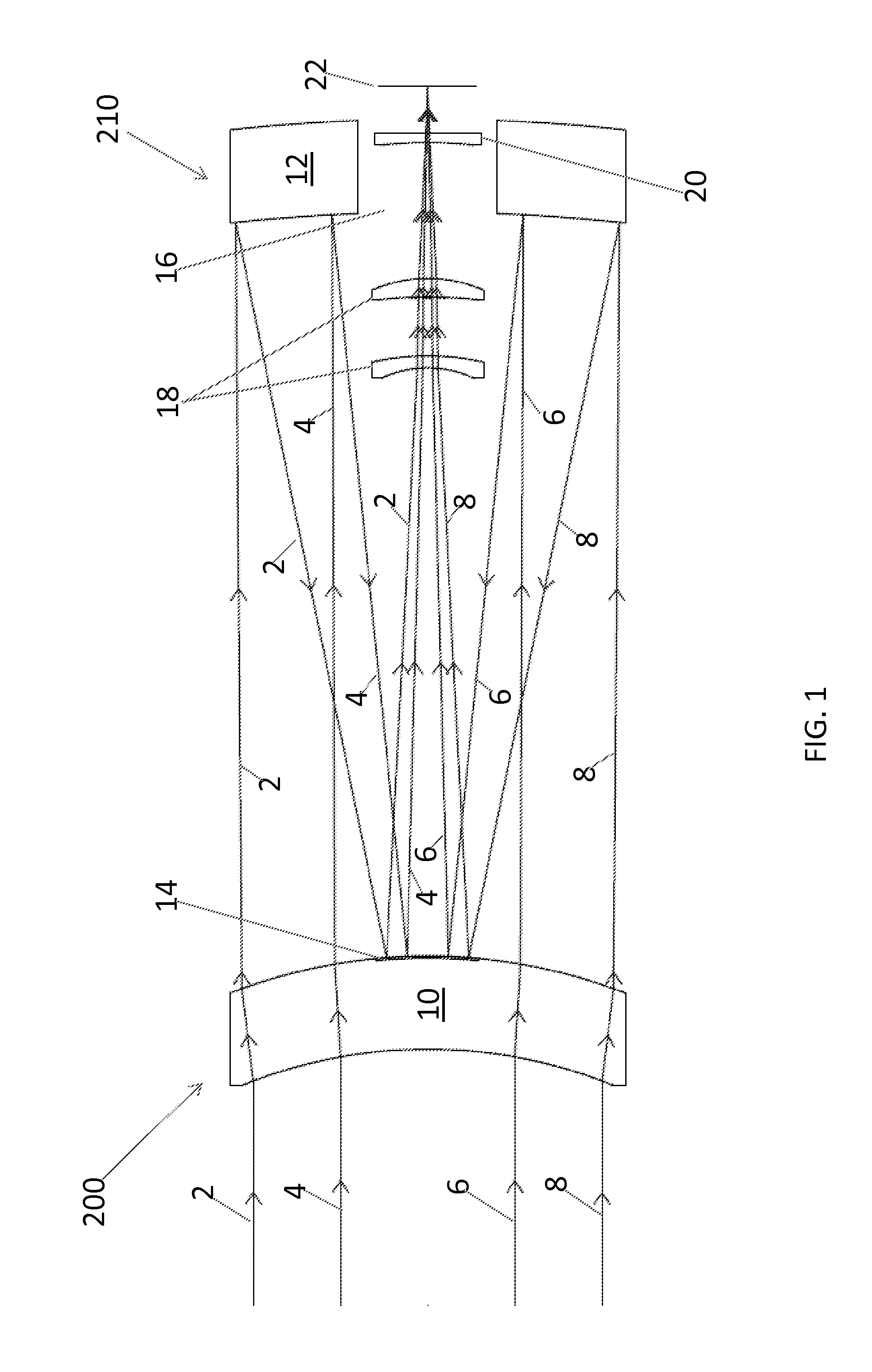 Telescope and telescope array for use in spacecraft