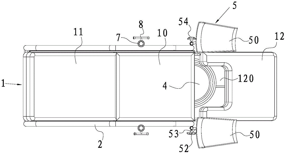 A gynecological examination bed