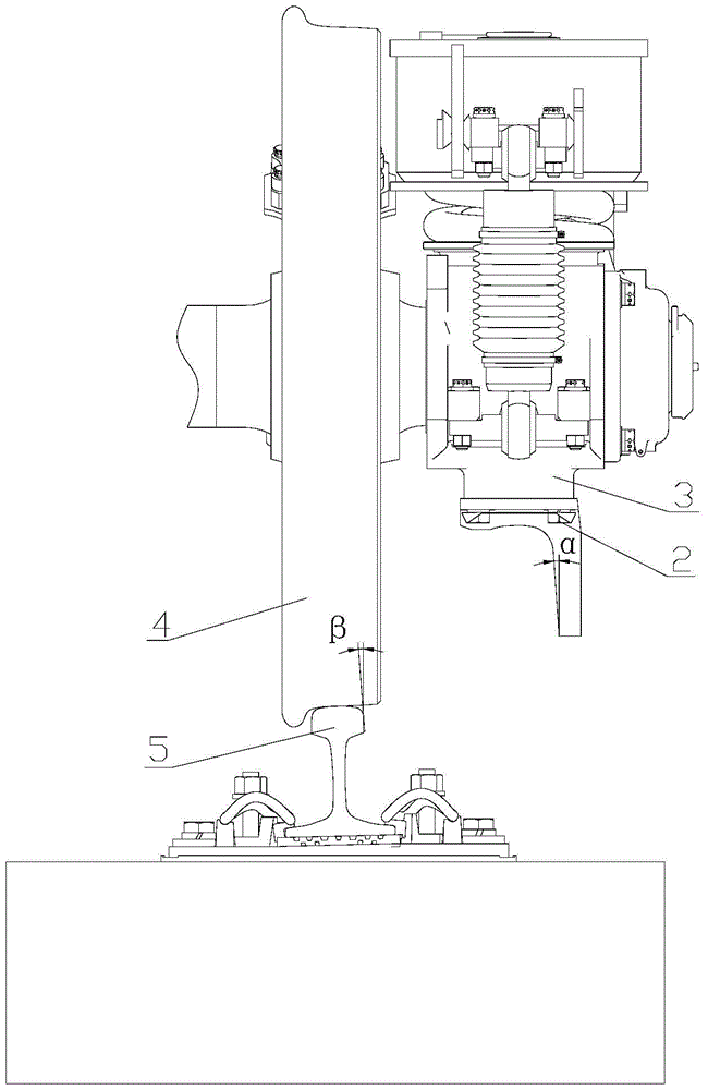 A rail vehicle and its derailment safety protection device