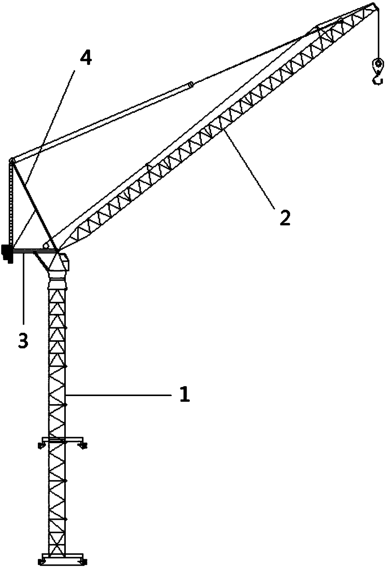 An internal climbing type construction tower crane natural vibration frequency monitoring device and monitoring method