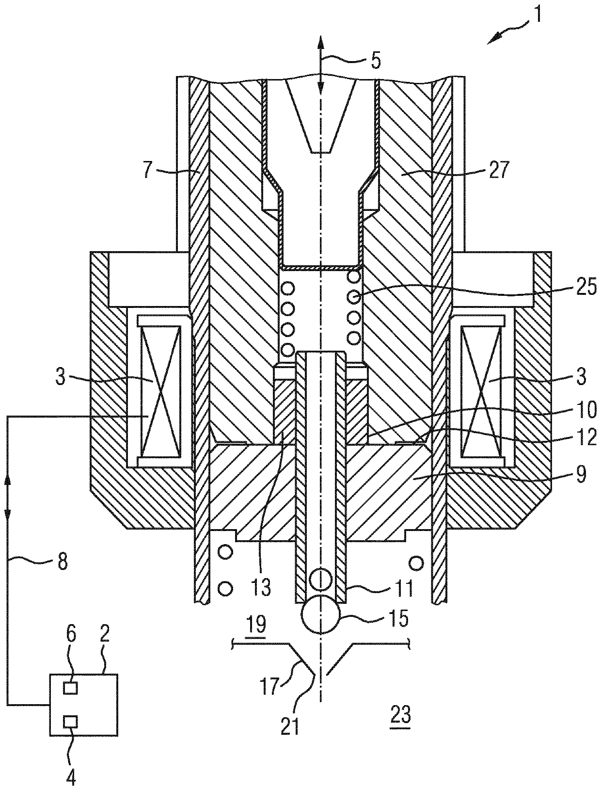 Pressure determination in a fuel injection valve