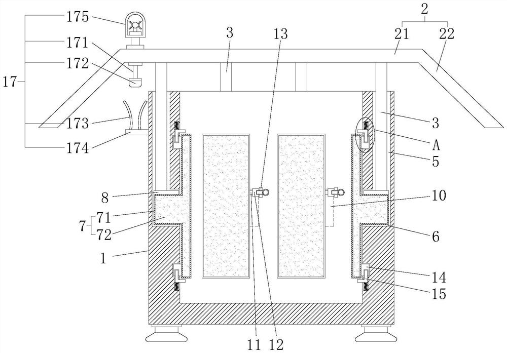 Distribution box with fire extinguishing function