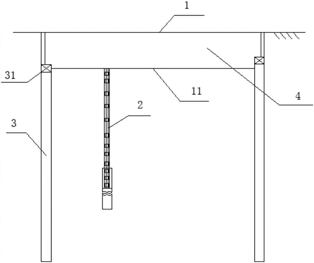 Concrete support with temporary support being used as permanent structure in cover-excavation method and construction method of concrete support