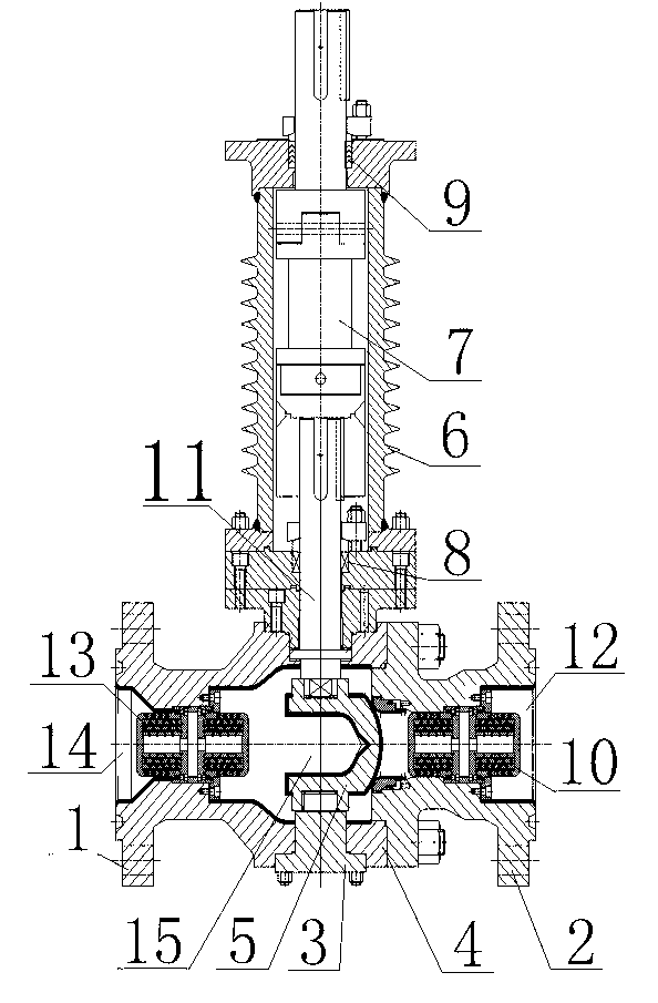 High-temperature and high-pressure steam pressure reducing ball valve and production technology thereof