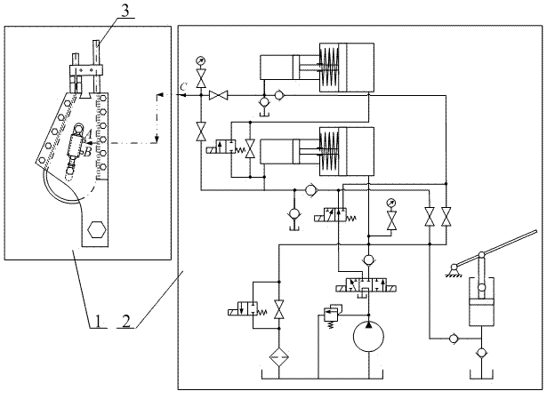 Hoisting container rope-loosening and rope-tightening suspension device and rope-loosening rope-tightening method thereof