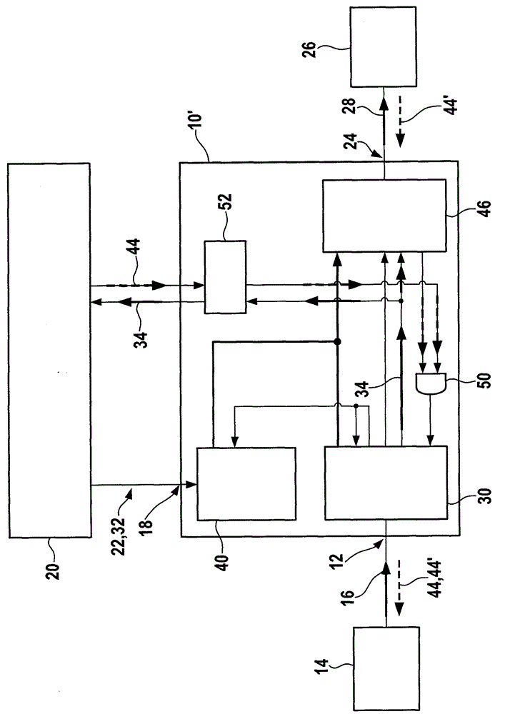 Switching device used to transfer signals of main device and slave device to output device