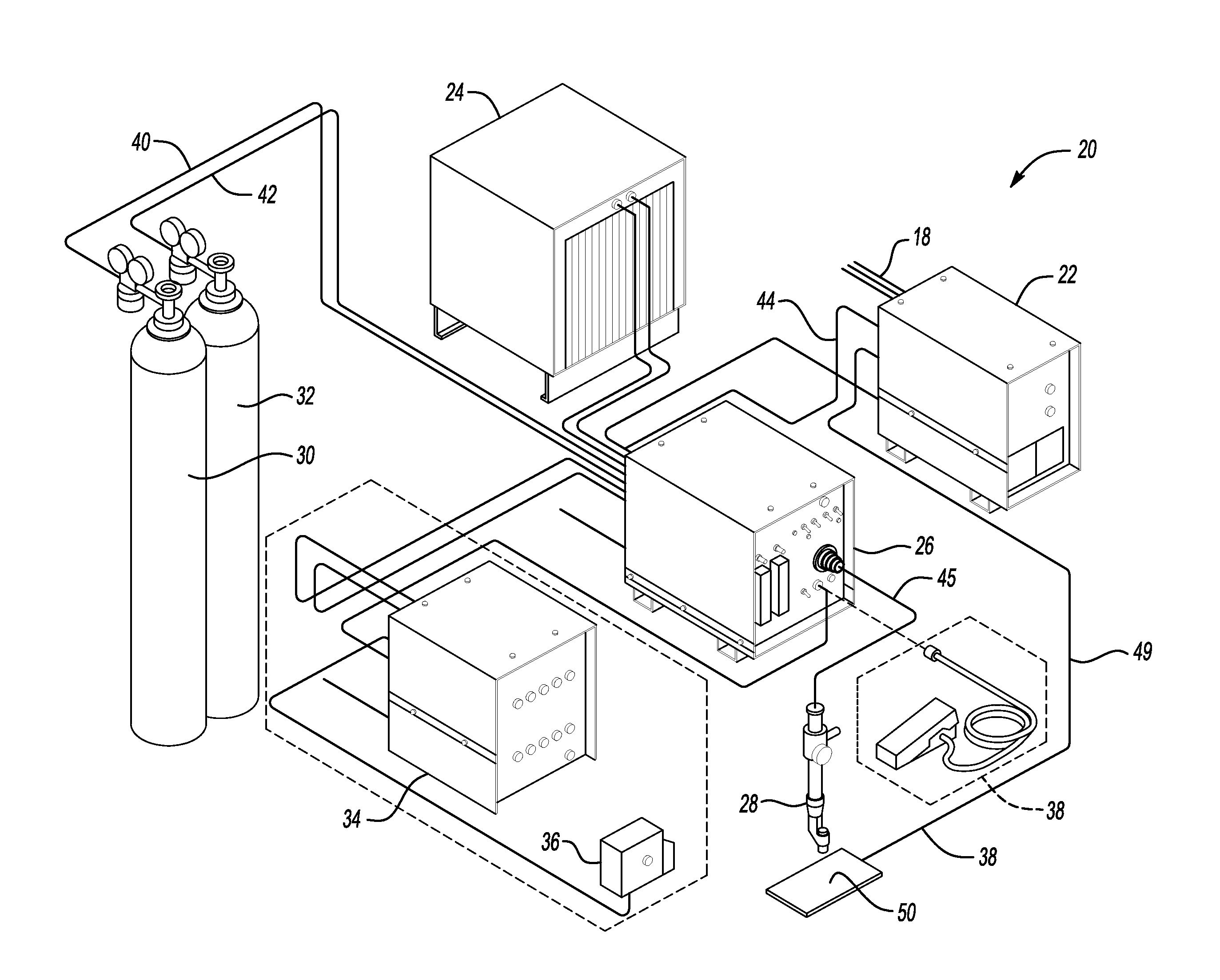 Method of converting a gas tungsten arc welding system to a plasma welding system