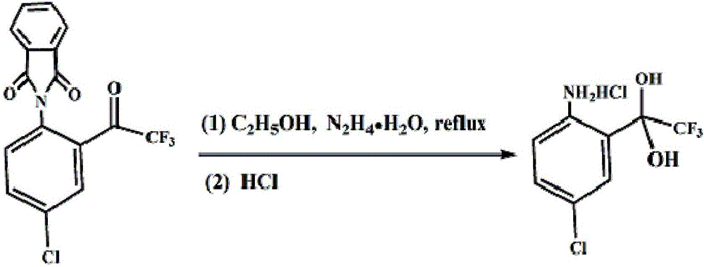 Method for preparing 4-chlorine-2-(trifluoroacetyl) aniline hydrochloride hydrate