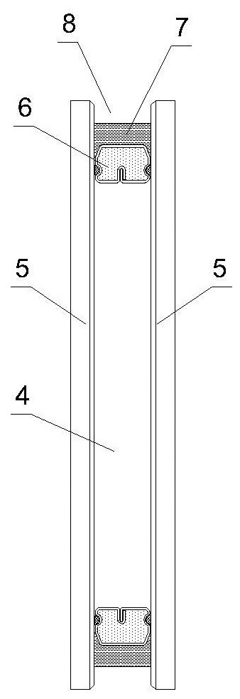 Hollow glass externally inlaid with thermal insulation material section and manufacturing and mounting method thereof