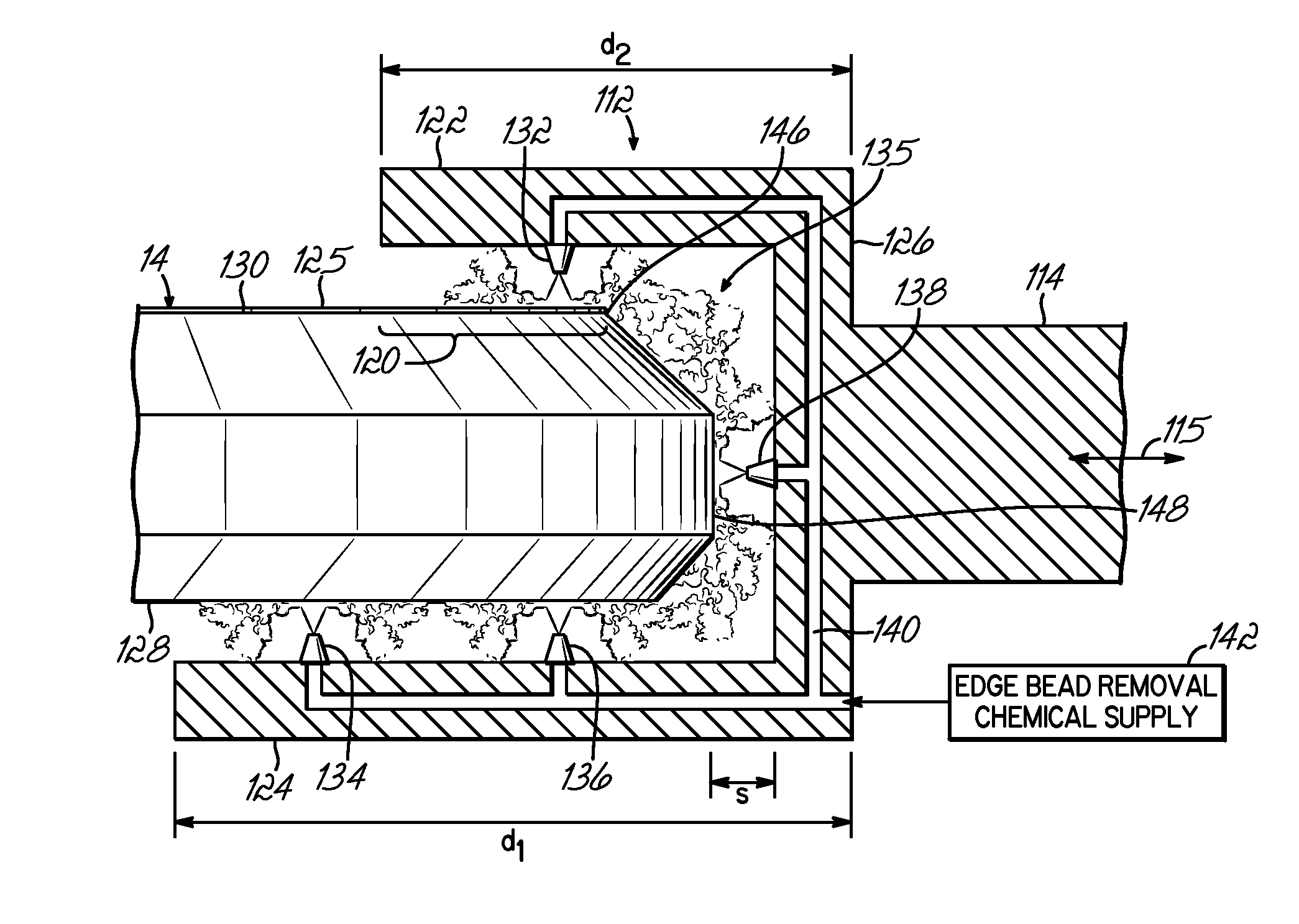 Apparatus and method for removing an edge bead of a spin-coated layer