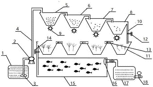 Method and facility for simulating ecological clean of eutrophic river water