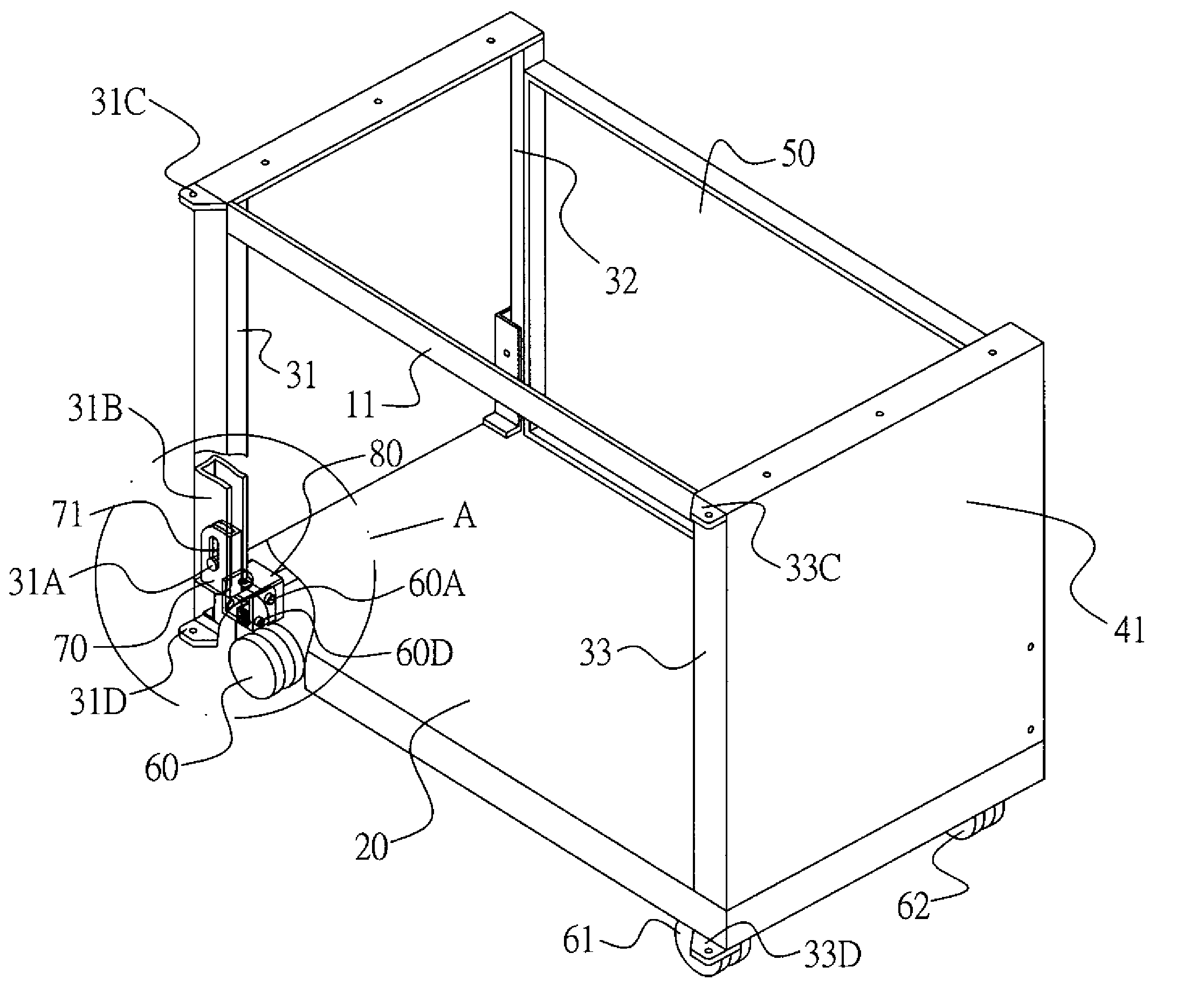 Barbecue device having foldable cart