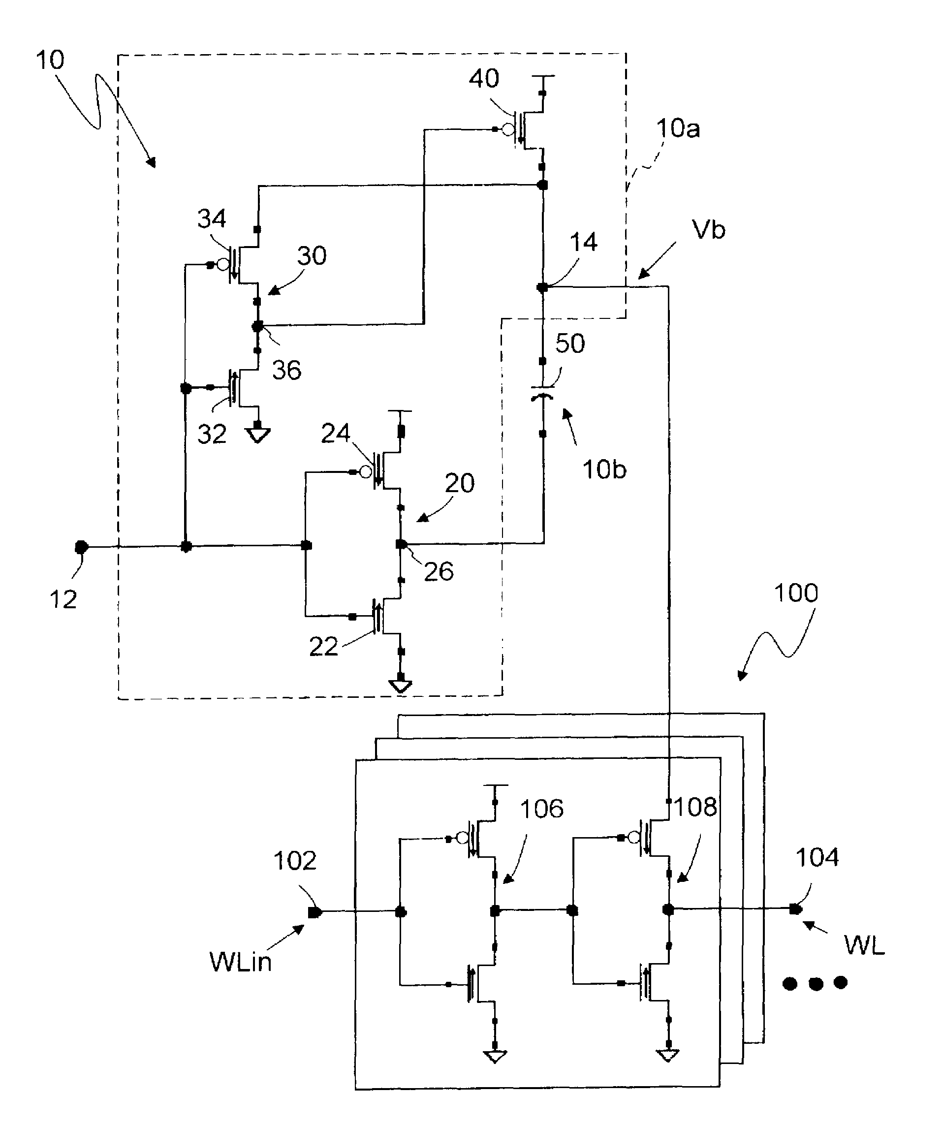 Wordline Booster Design Structure and Method of Operating a Wordline Booster Circuit