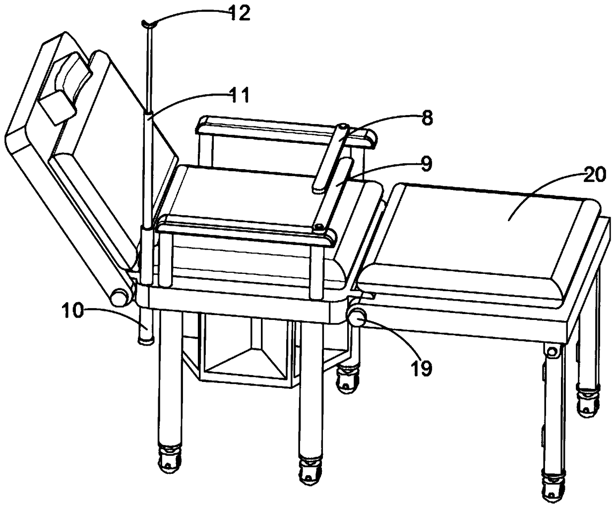 Obstetric midwifery deck chair