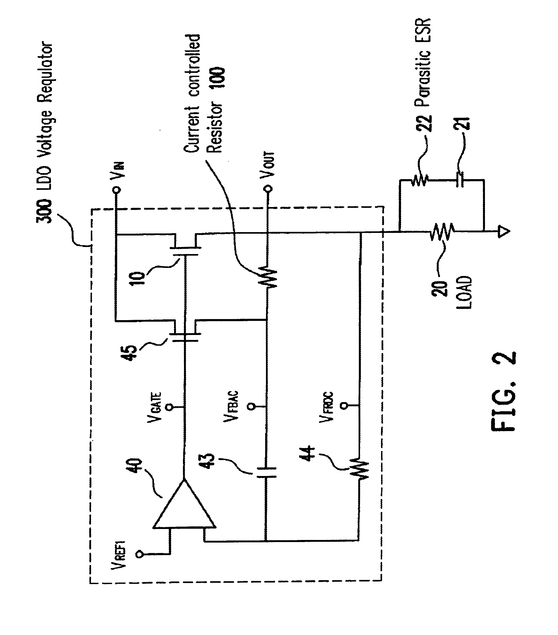 Low drop-out voltage regulator and an adaptive frequency compensation