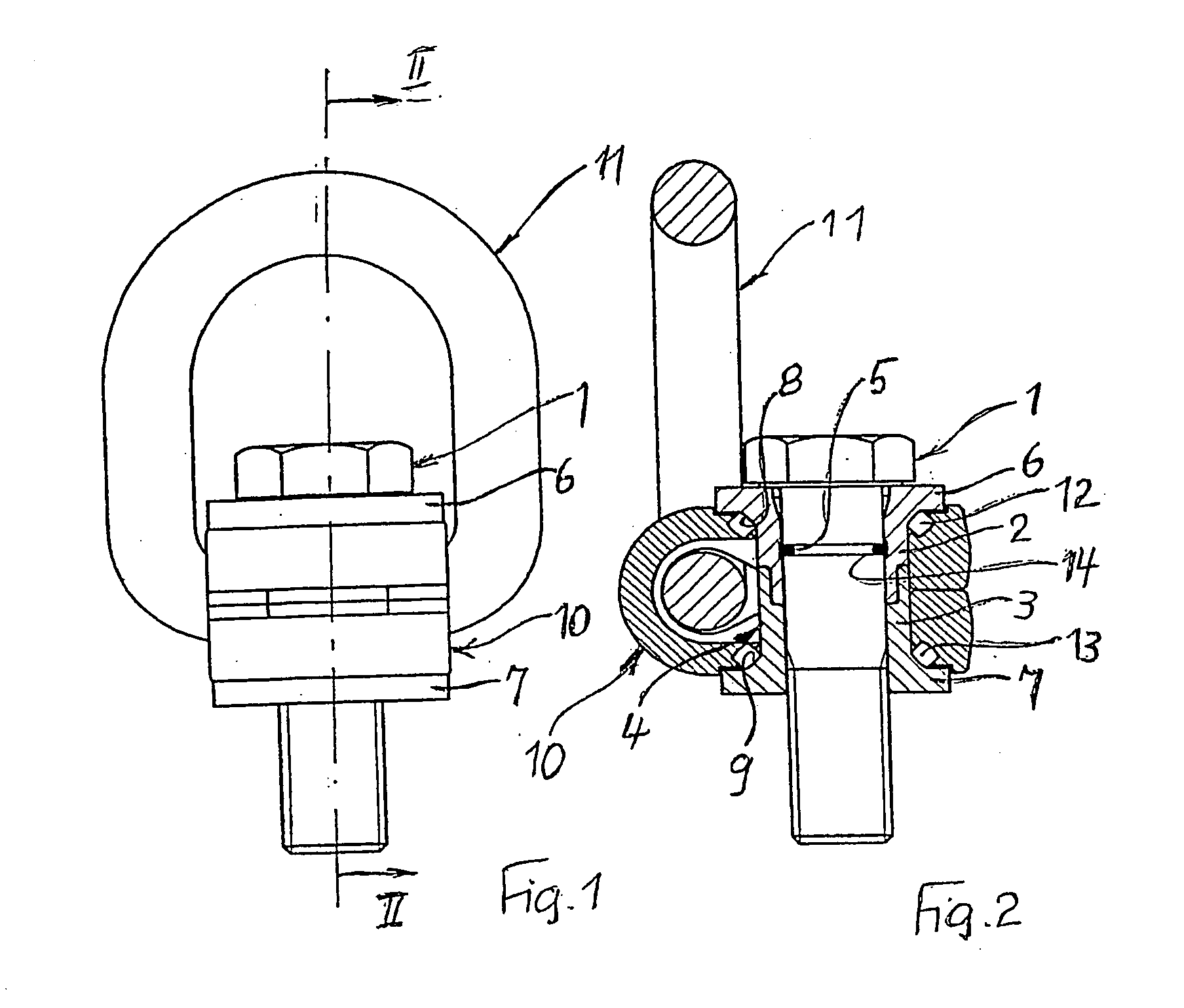 Attachment device for attaching slinging or lashing means
