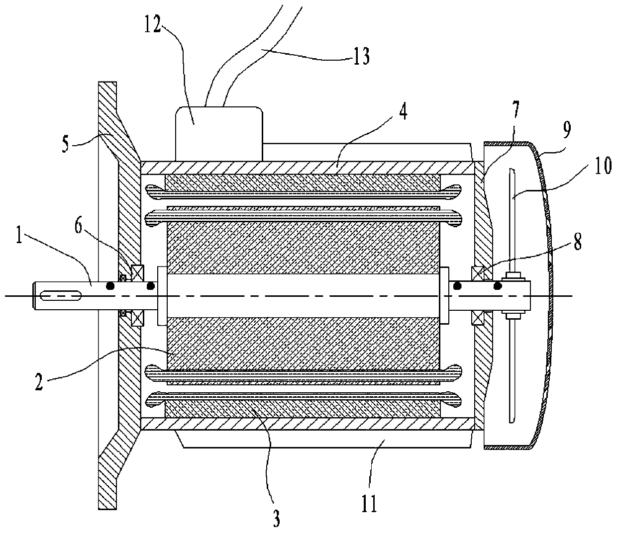 Explosion-proof three-phase asynchronous motor suitable for mine working conditions