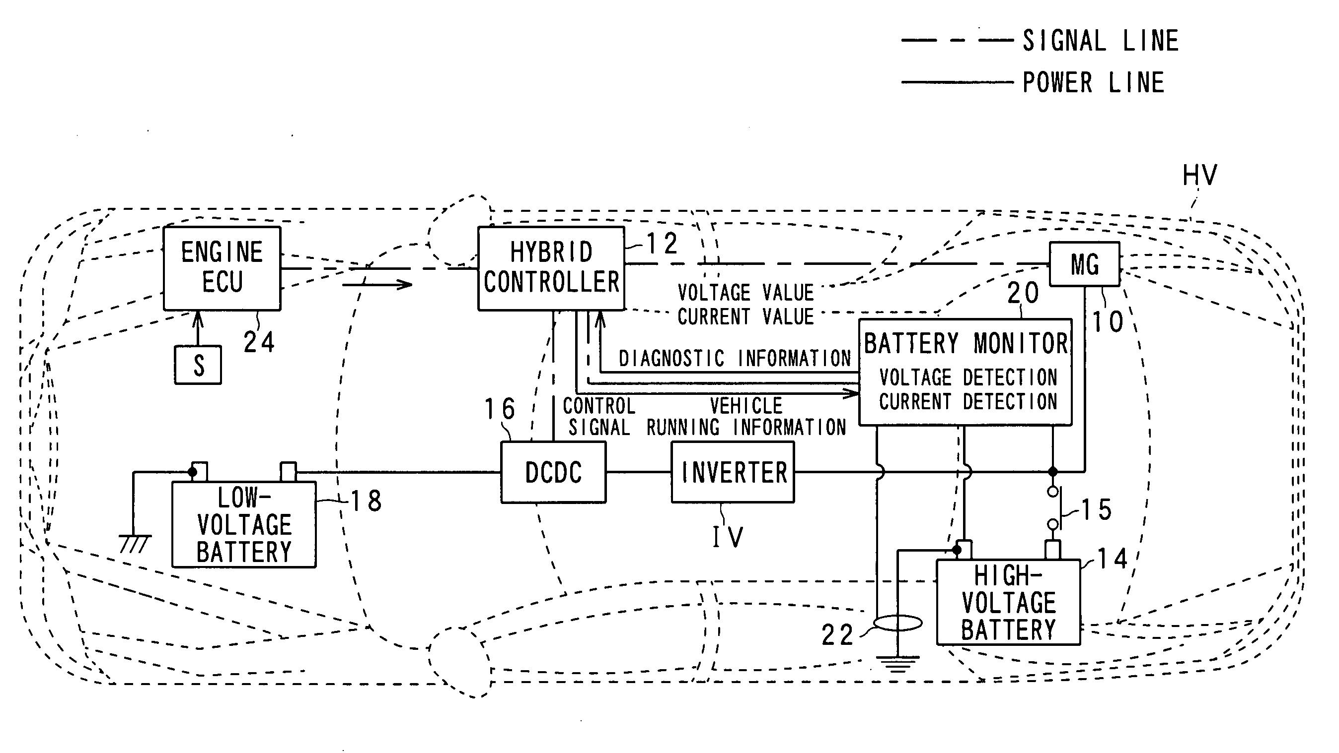 Voltage detecting apparatus with voltage controlled oscillator and battery state control system
