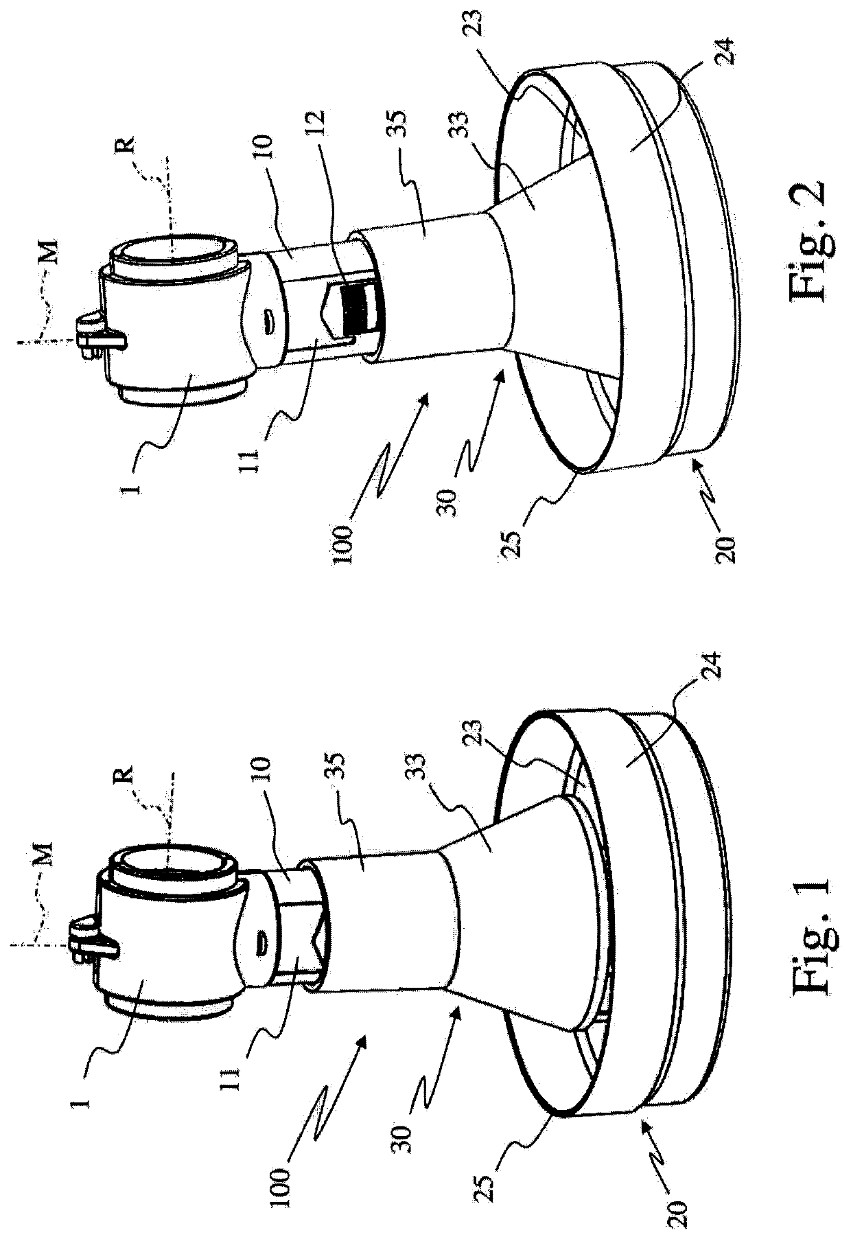 Feeding dispenser for animal breeding with improved adjustment of the feed level