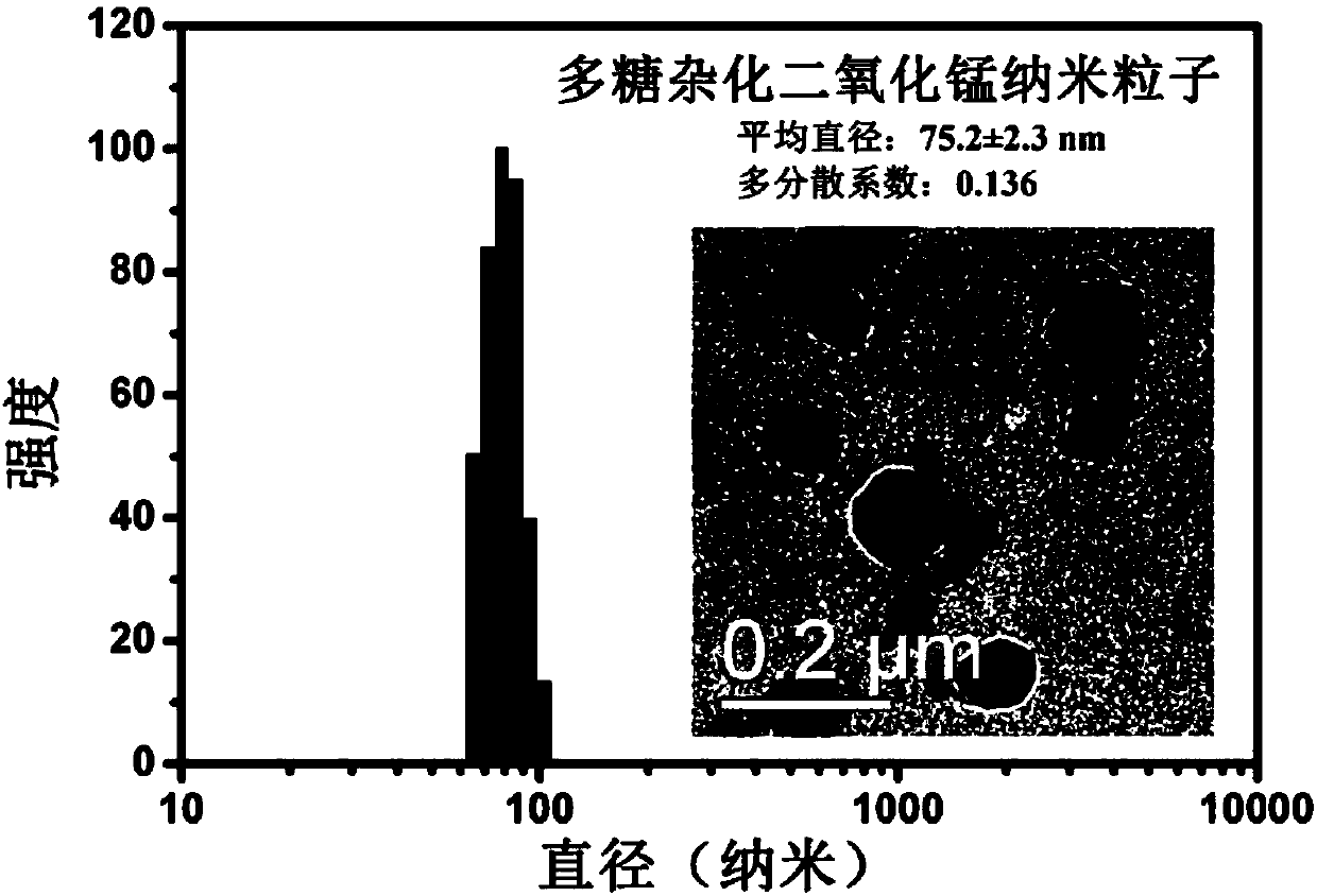 A kind of polysaccharide hybrid manganese dioxide nanoparticles for magnetic resonance imaging and its preparation method and application