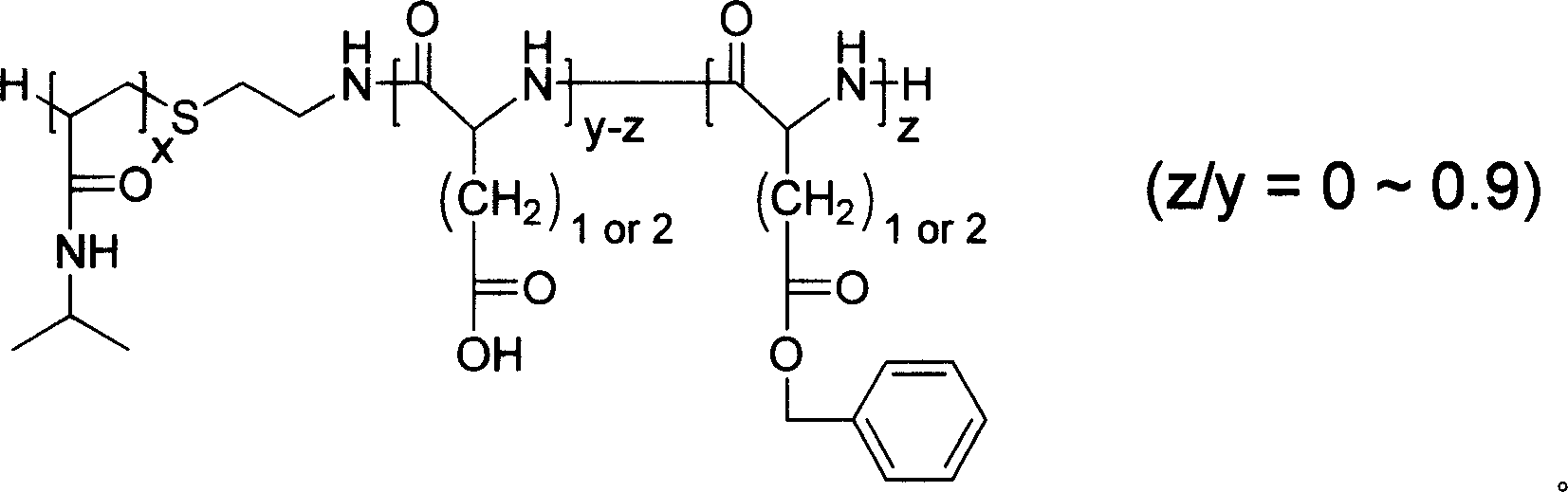 Poly N-isopropyl-acrylic-amide-poly amino-acid two-block copolymer and preparing method