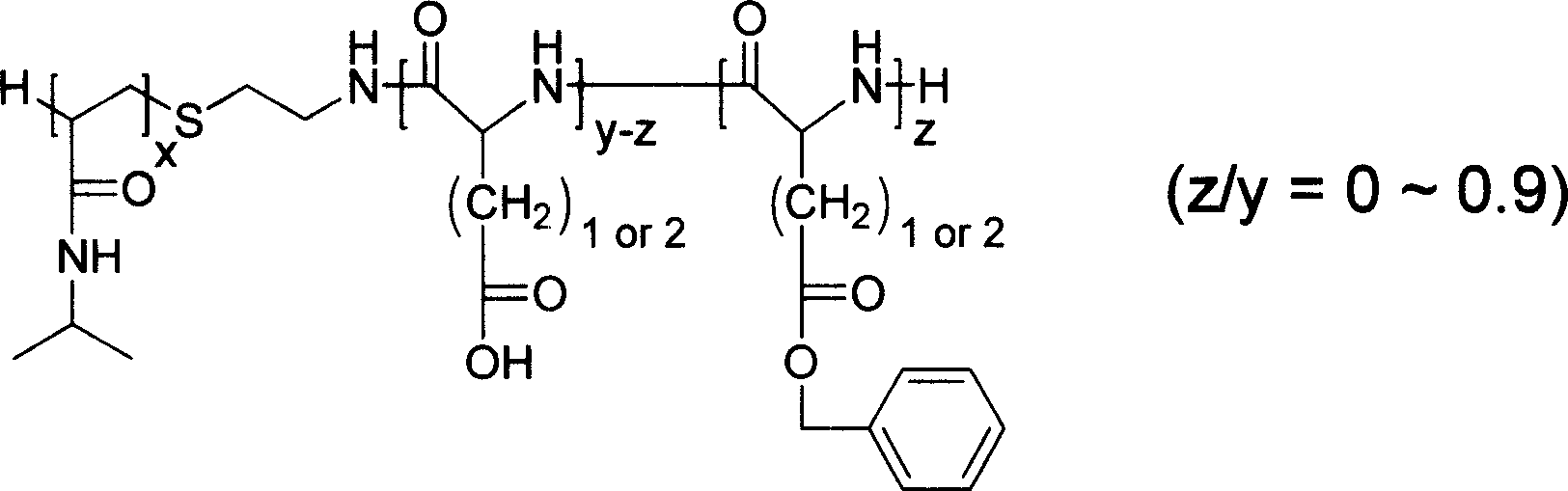 Poly N-isopropyl-acrylic-amide-poly amino-acid two-block copolymer and preparing method