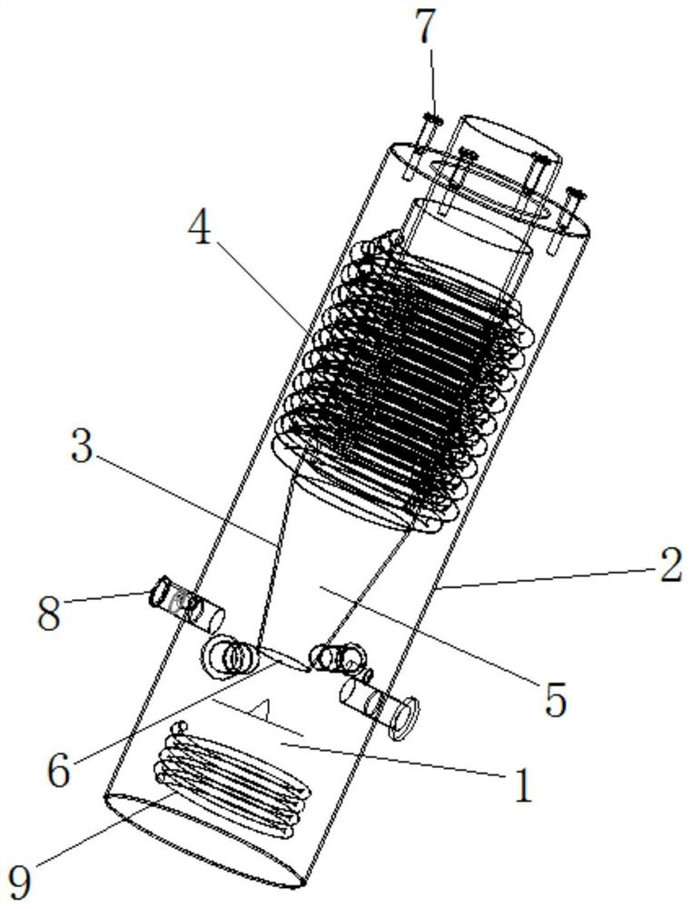 A gasification device with a spray structure