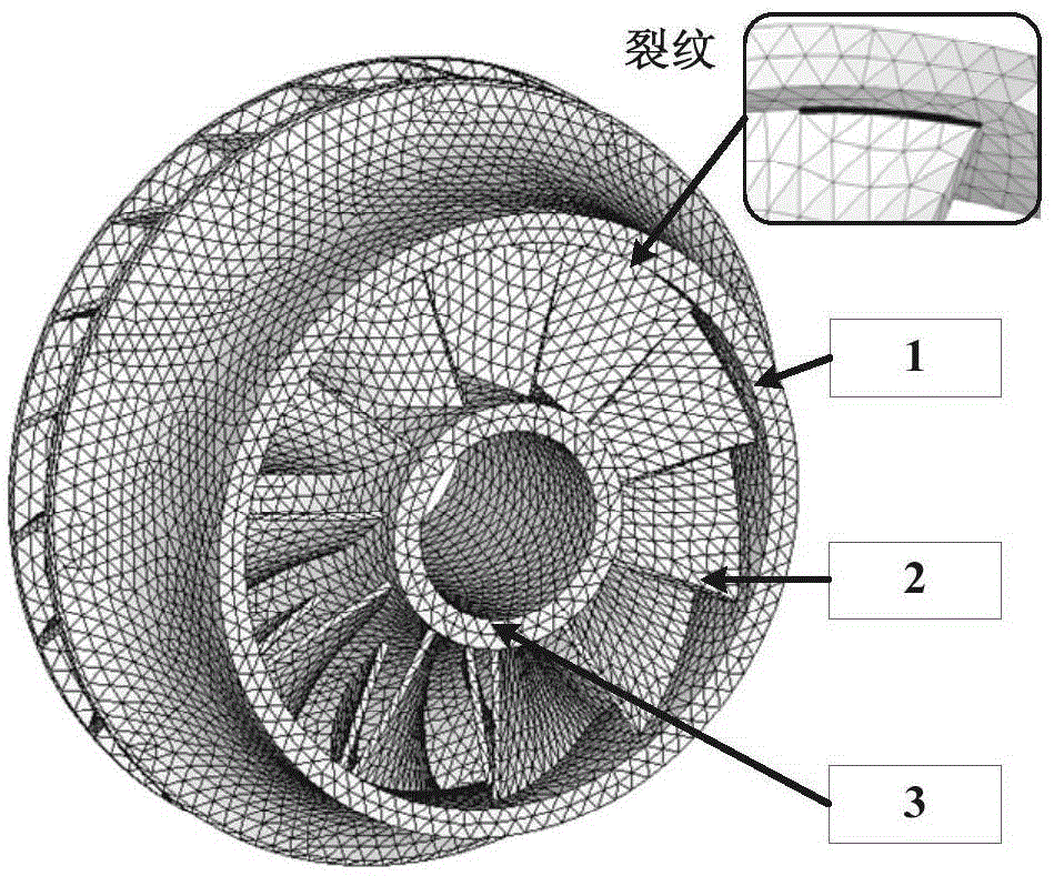 Vibration modeling and analyzing method of crack impeller structure of centrifugal compressor