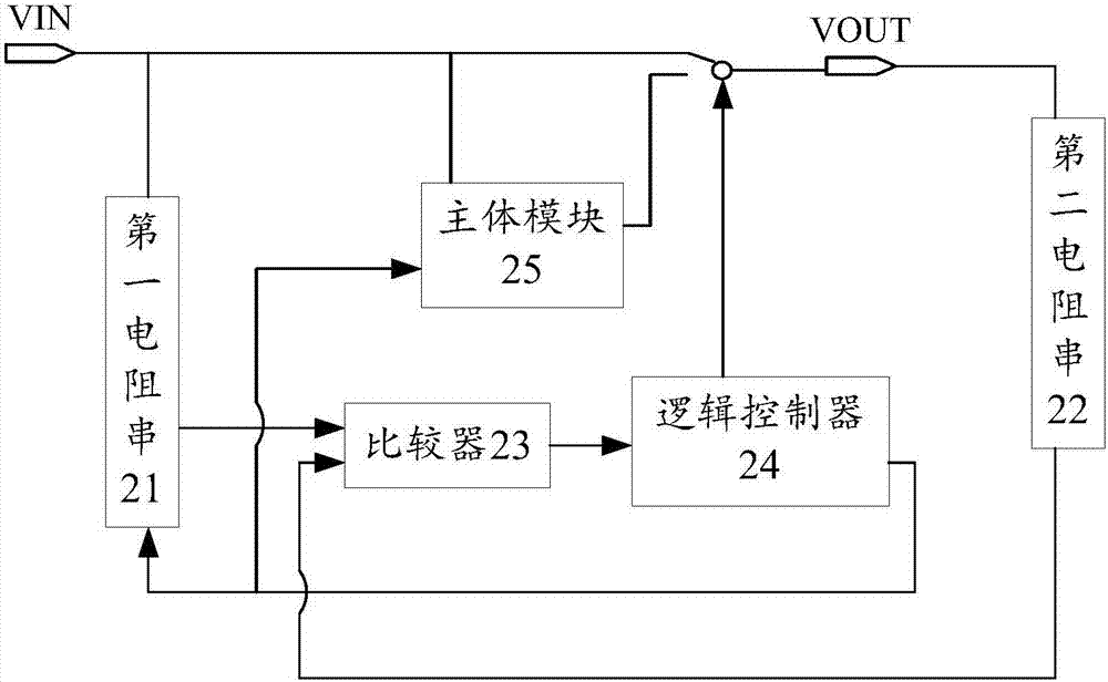 Regulating circuit and method for voltage output