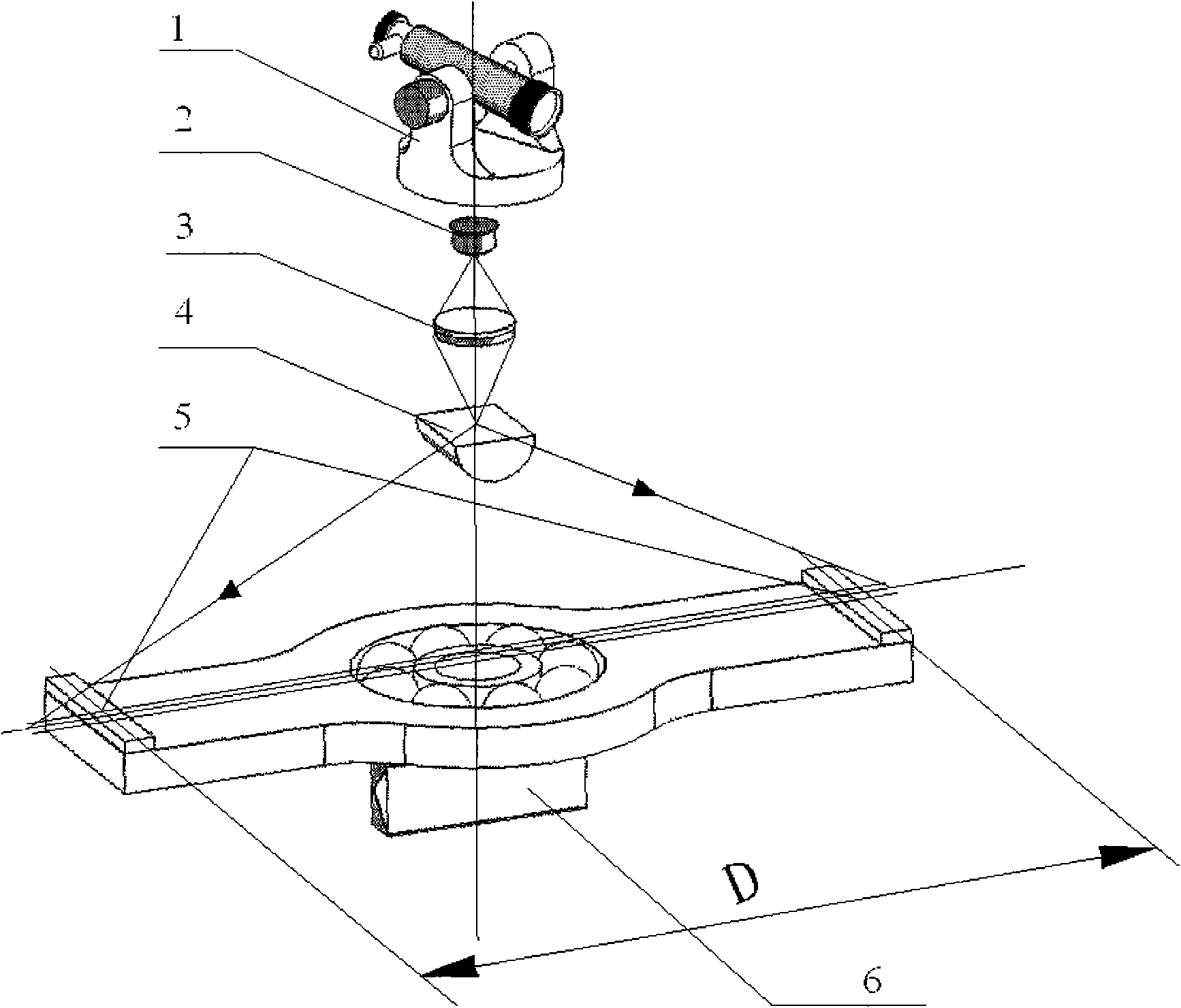 Separation type azimuth angle vertical transmission device