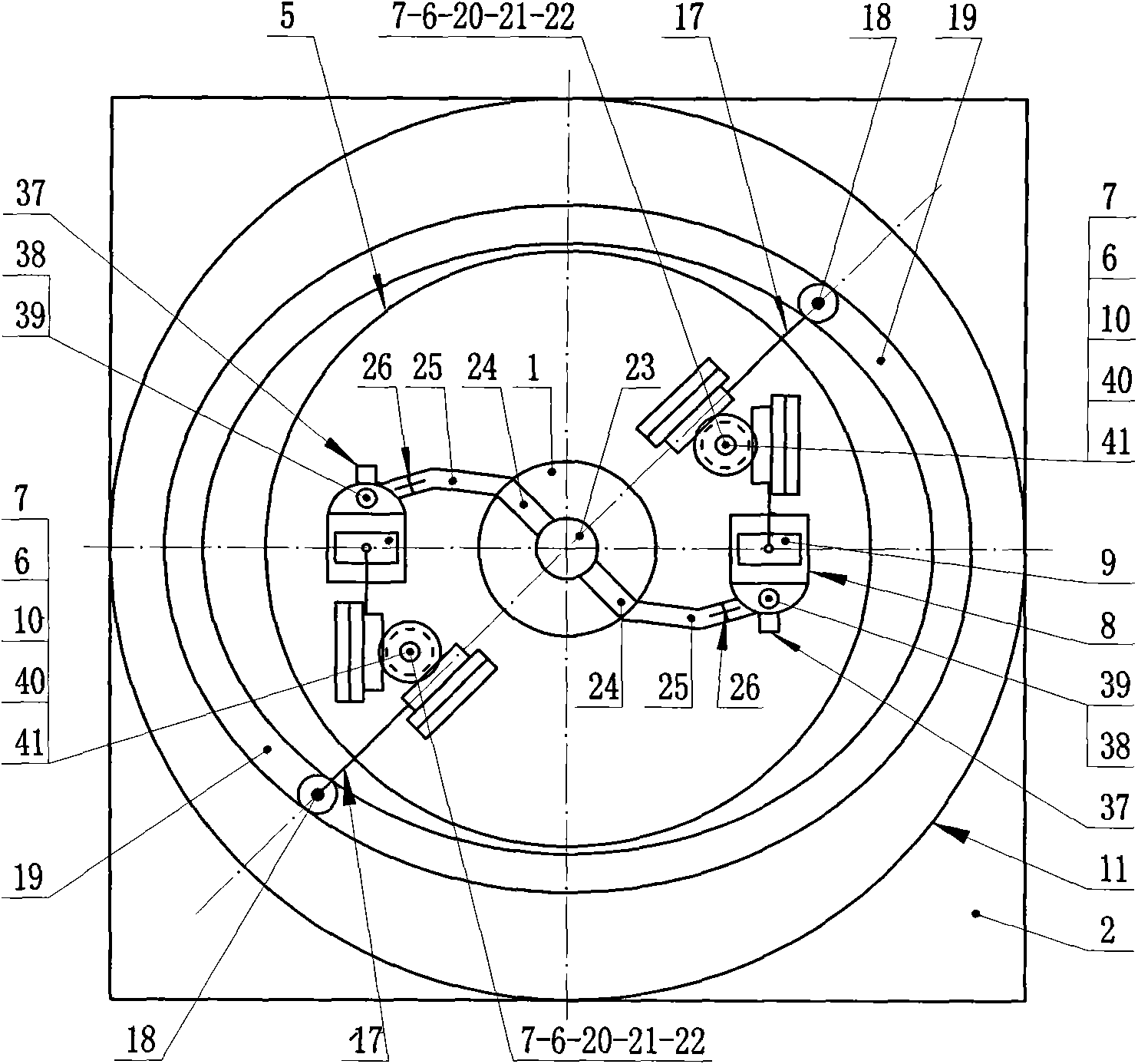 Rotary engine with double rows of pistons