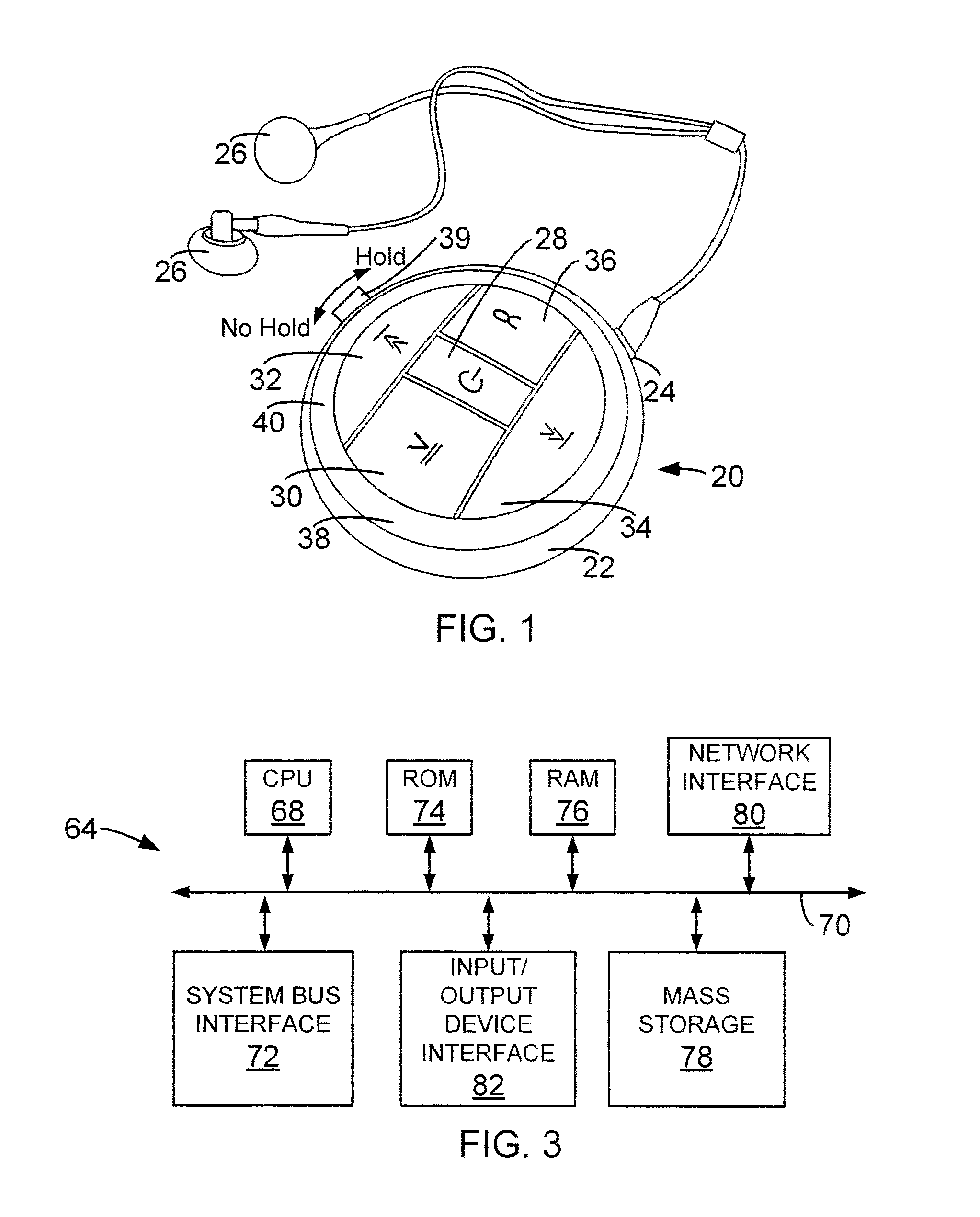Portable, digital media player and associated methods