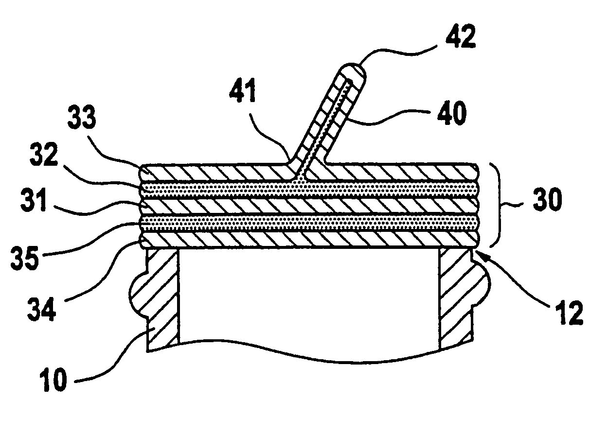 Sealing disc and film composite for a closure of a container