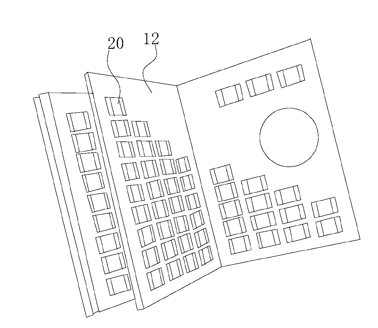 Color card device for colored spinning and method for arranging cards of color card device