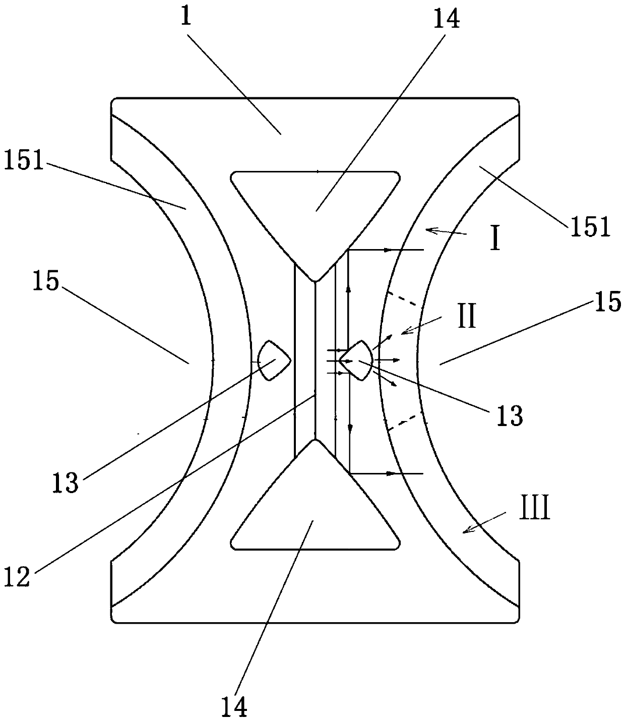 Lens capable of achieving multi-position illumination through single light source