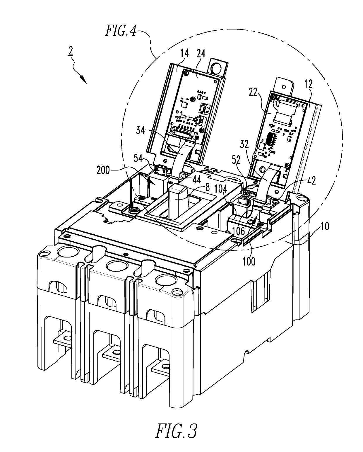 Electrical switching apparatus and guide member therefor