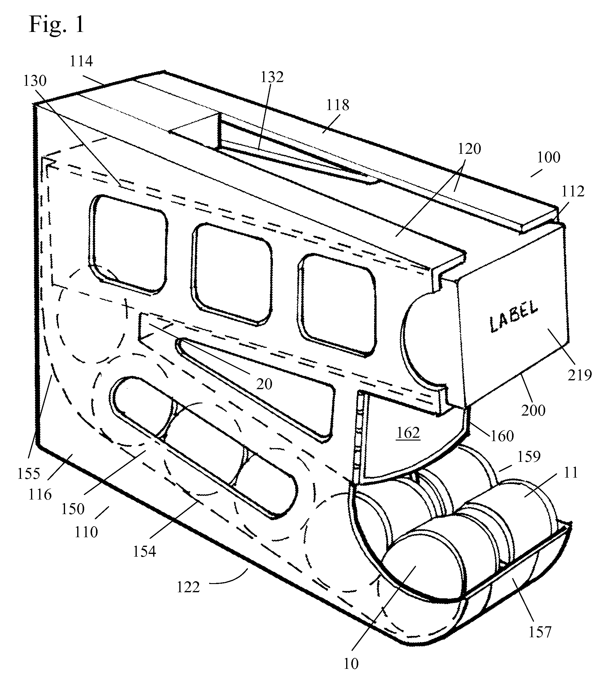 Product dispenser assembly and cartridge for holding product