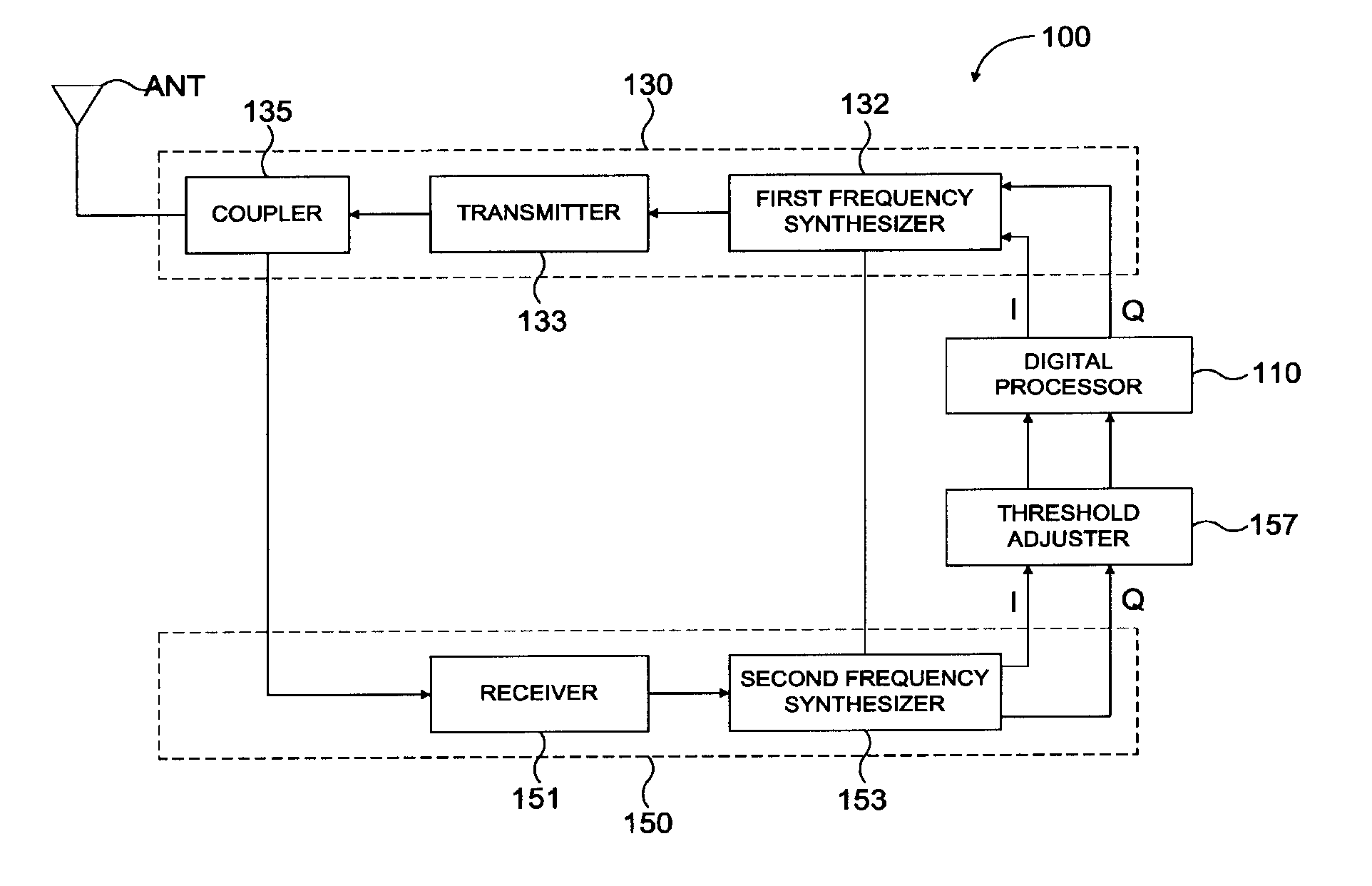 RFID system including threshold adjuster