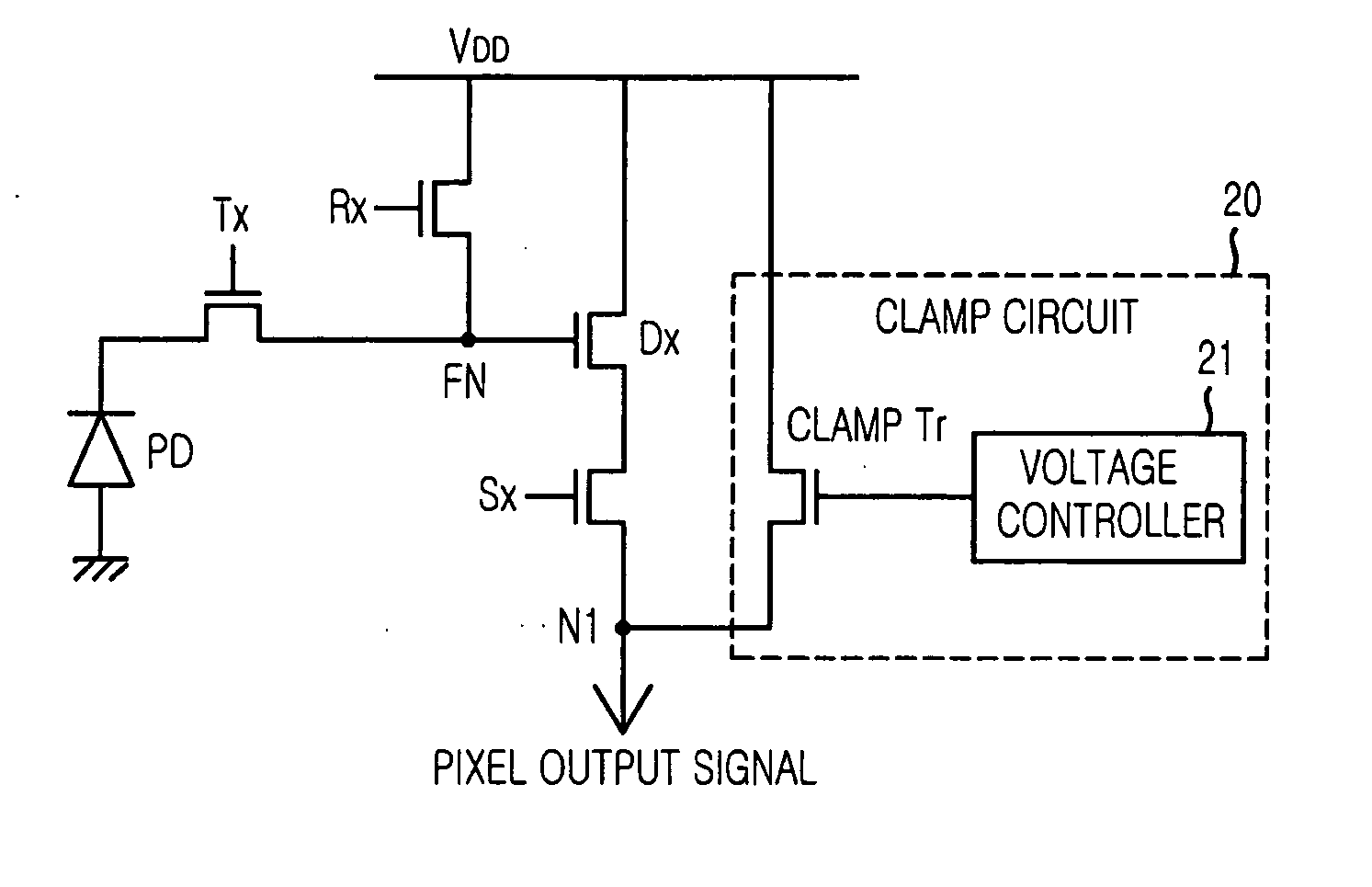 Image sensor having clamp circuit