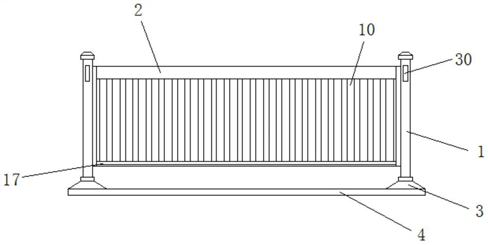 A road guardrail with flood protection and isolation function